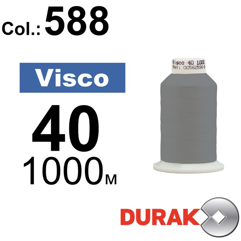 Нитки для машинной вышивки, Visco, вискоза, N40 (120D/2), длина 1000 м., цвет (0588) к20