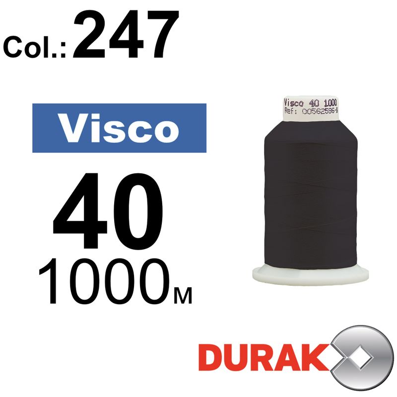 Нитки для машинной вышивки, Visco, вискоза, N40 (120D/2), длина 1000 м., цвет (0247) к20