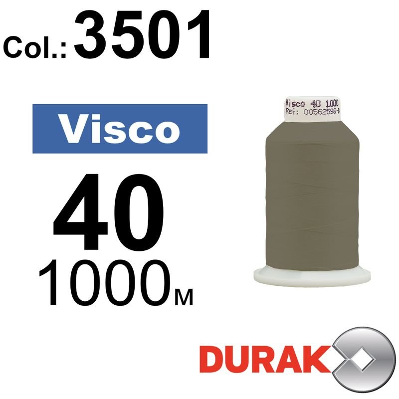 Нитки для машинной вышивки, Visco, вискоза, N40 (120D/2), длина 1000 м., цвет (3501) к9