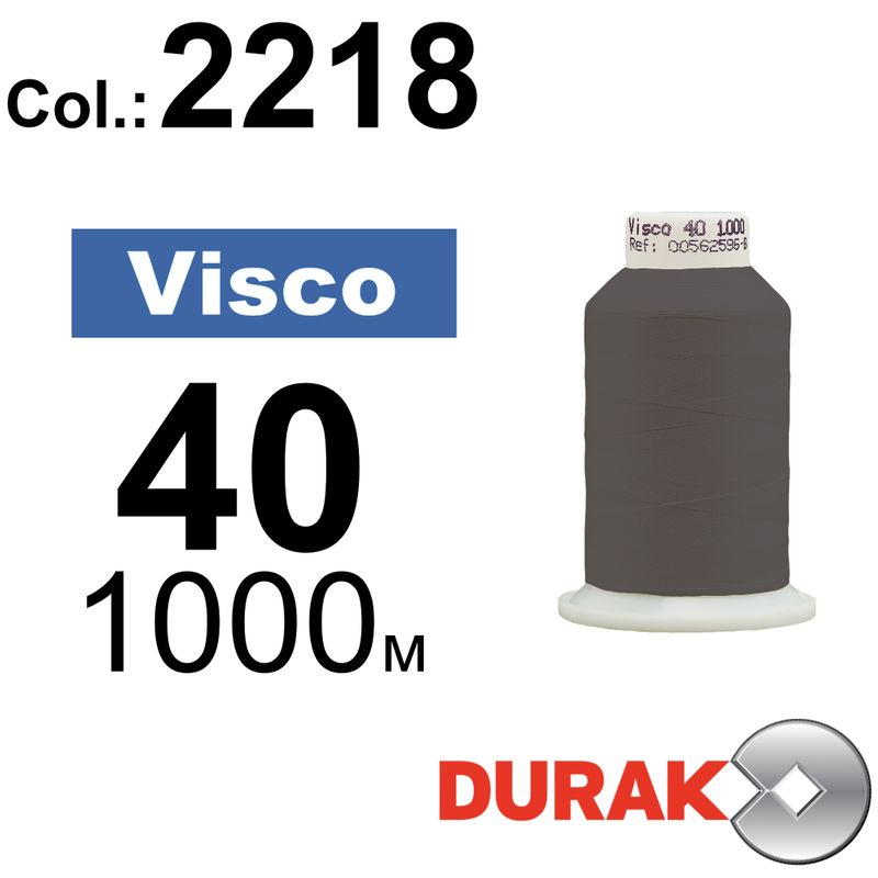 Нитки для машинной вышивки, Visco, вискоза, N40 (120D/2), длина 1000 м., цвет (2218) к20