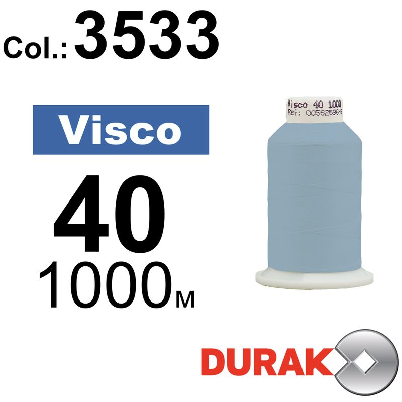 Нитки для машинной вышивки, Visco, вискоза, N40 (120D/2), длина 1000 м., цвет (3533) к1