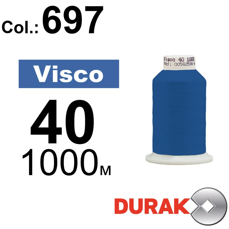 Нитки для машинной вышивки, Visco, вискоза, N40 (120D/2), длина 1000 м., цвет (0697) к1