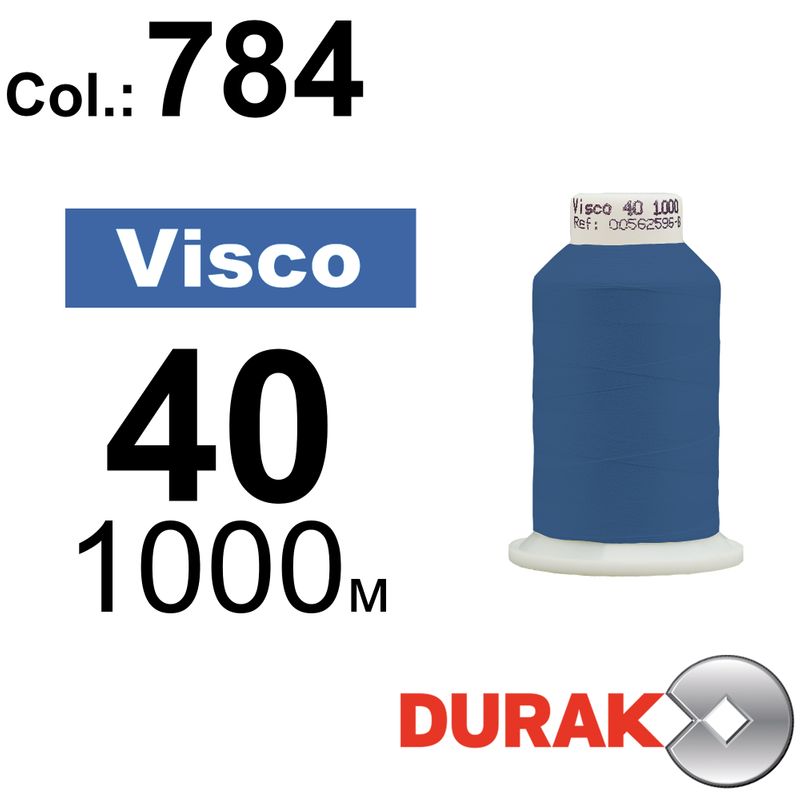 Нитки для машинной вышивки, Visco, вискоза, N40 (120D/2), длина 1000 м., цвет (0784) к1