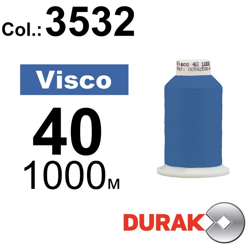 Нитки для машинной вышивки, Visco, вискоза, N40 (120D/2), длина 1000 м., цвет (3532) к1