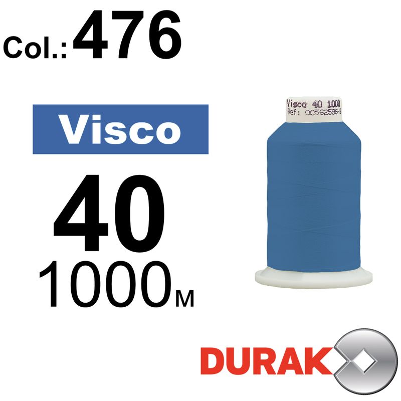 Нитки для машинной вышивки, Visco, вискоза, N40 (120D/2), длина 1000 м., цвет (0476) к1