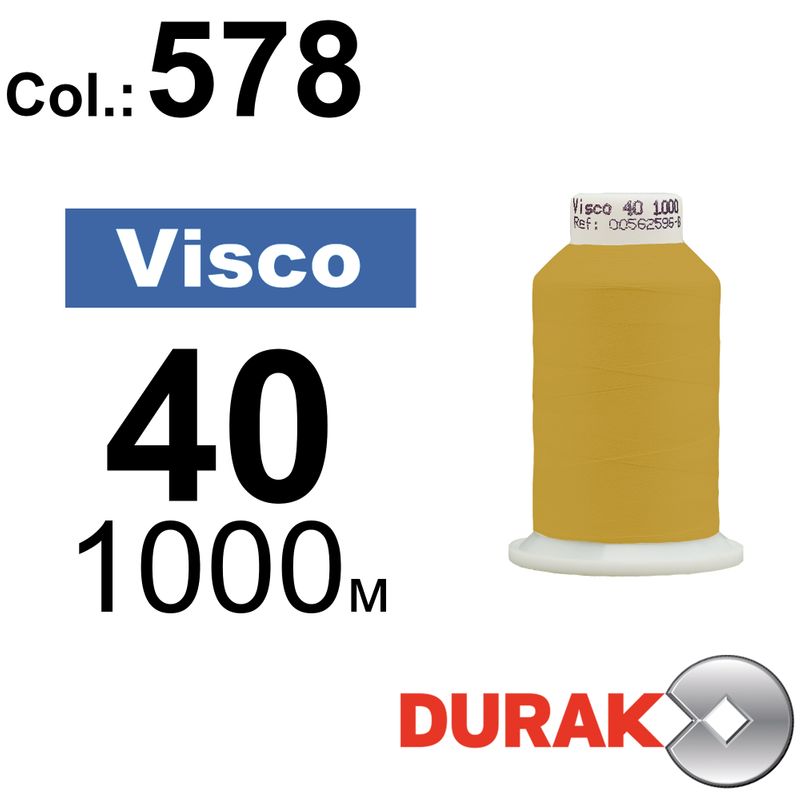 Нитки для машинной вышивки, Visco, вискоза, N40 (120D/2), длина 1000 м. цвет (0578) к2