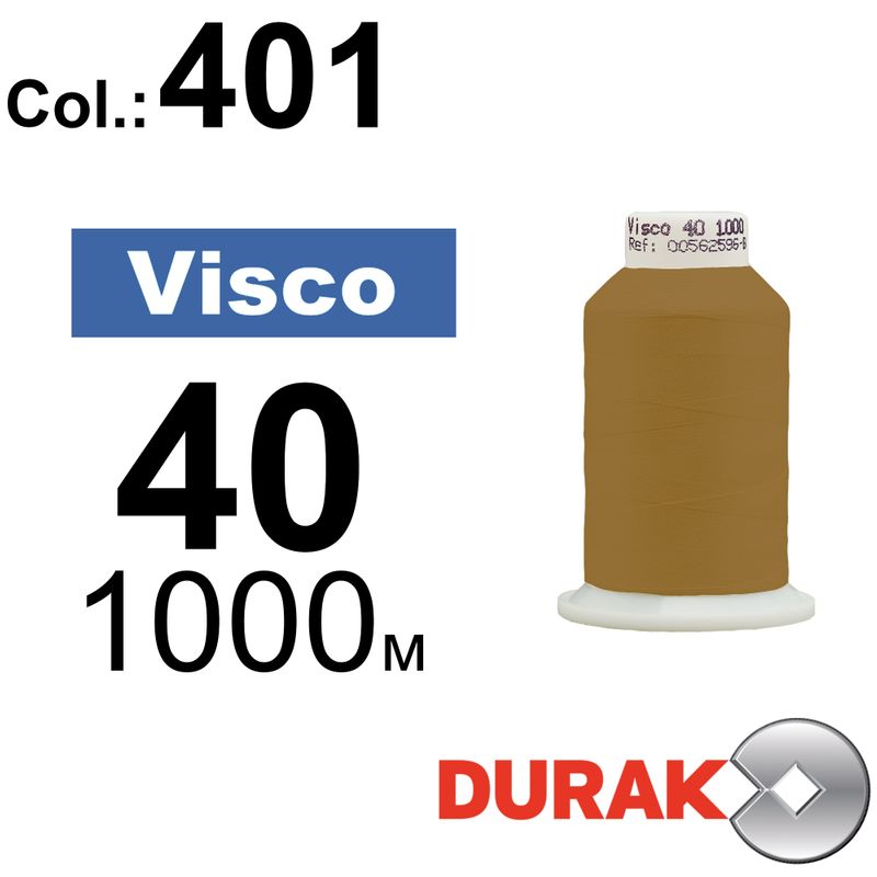 Нитки для машинной вышивки, Visco, вискоза, N40 (120D/2), длина 1000 м. цвет (0401) к2