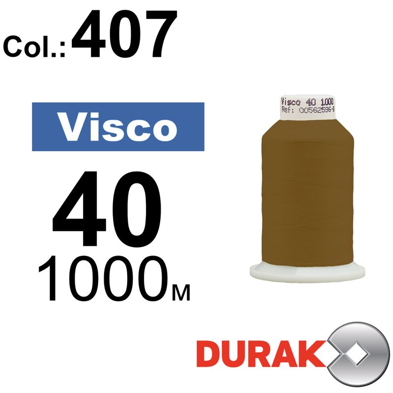 Нитки для машинной вышивки, Visco, вискоза, N40 (120D/2), длина 1000 м., цвет (0407) к2
