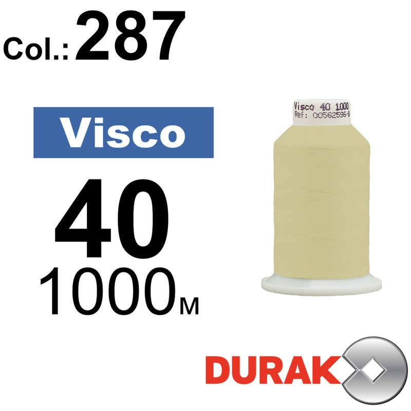 Нитки для машинной вышивки, Visco, вискоза, N40 (120D/2), длина 1000 м., цвет (0287) к2