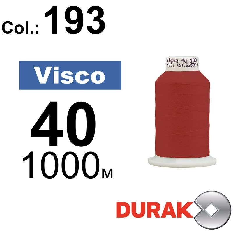 Нитки для машинной вышивки, Visco, вискоза, N40 (120D/2), длина 1000 м., цвет (0193) к3