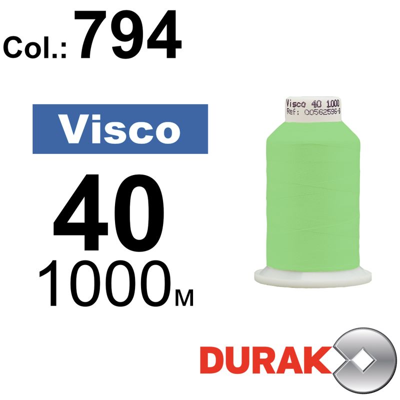 Нитки для машинной вышивки, Visco, вискоза, N40 (120D/2), длина 1000 м., цвет (0794) к4