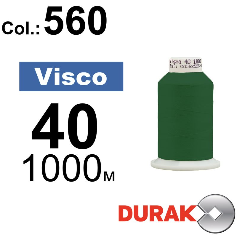 Нитки для машинной вышивки, Visco, вискоза, N40 (120D/2), длина 1000 м., цвет (0560) к4
