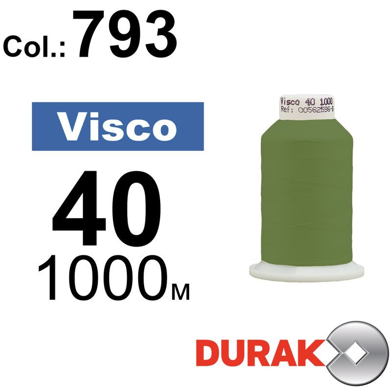 Нитки для машинной вышивки, Visco, вискоза, N40 (120D/2), длина 1000 м., цвет (0793) к4