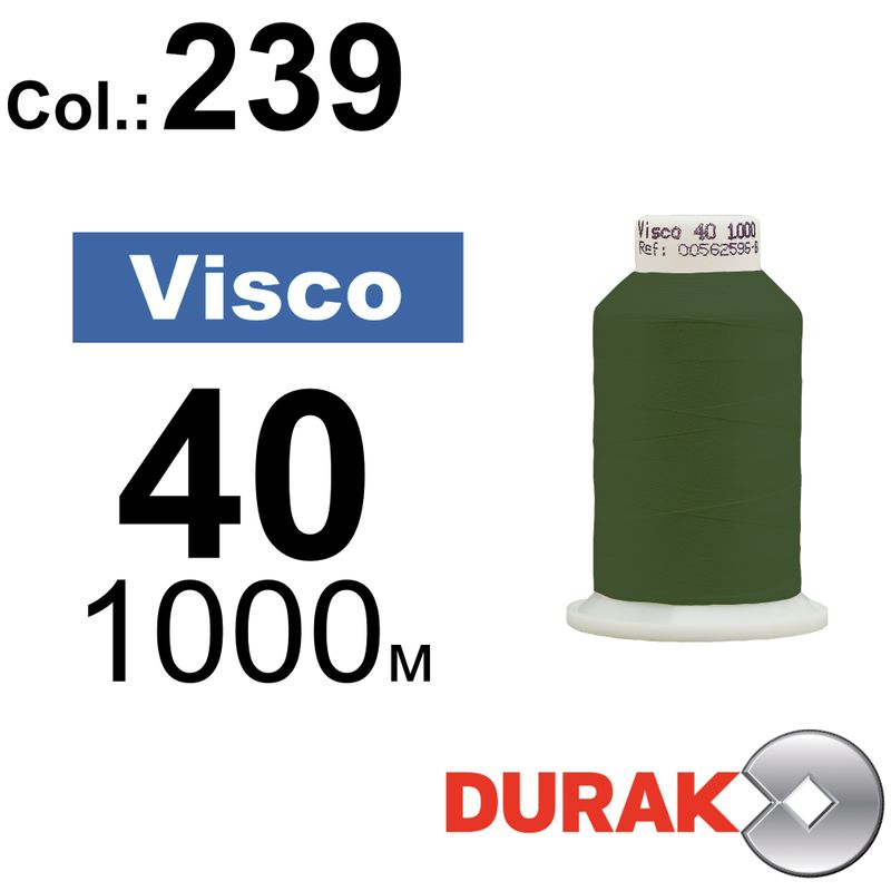 Нитки для машинной вышивки, Visco, вискоза, N40 (120D/2), длина 1000 м., цвет (0239) к4