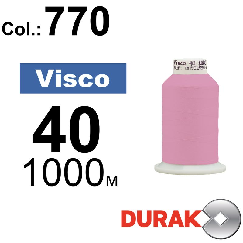 Нитки для машинной вышивки, Visco, вискоза, N40 (120D/2), длина 1000 м., цвет (0770) к5