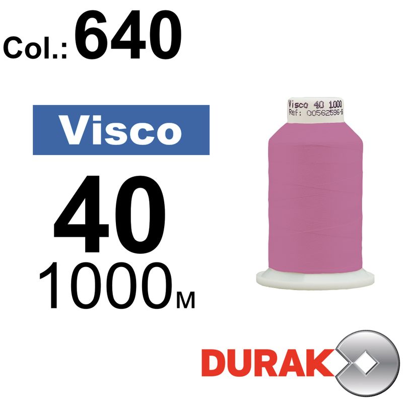 Нитки для машинной вышивки, Visco, вискоза, N40 (120D/2), длина 1000 м., цвет (0640) к5
