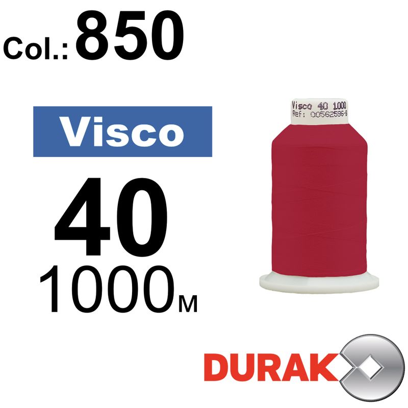 Нитки для машинной вышивки, Visco, вискоза, N40 (120D/2), длина 1000 м., цвет (0850) к5
