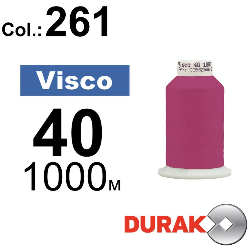 Нитки для машинной вышивки, Visco, вискоза, N40 (120D/2), длина 1000 м., цвет (0261) к5