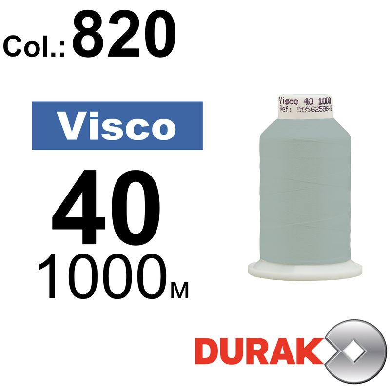 Нитки для машинной вышивки, Visco, вискоза, N40 (120D/2), длина 1000 м., цвет (0820) к6