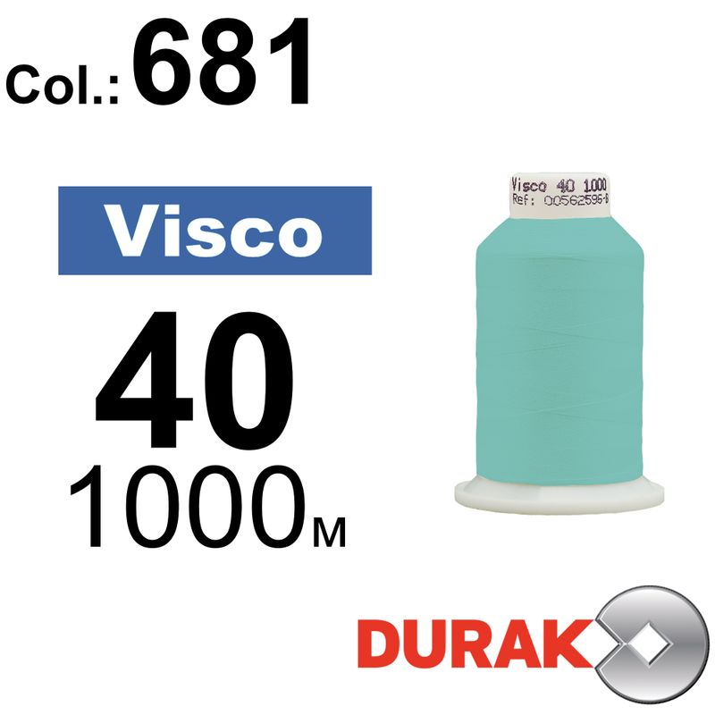 Нитки для машинной вышивки, Visco, вискоза, N40 (120D/2), длина 1000 м., цвет (0681) к6