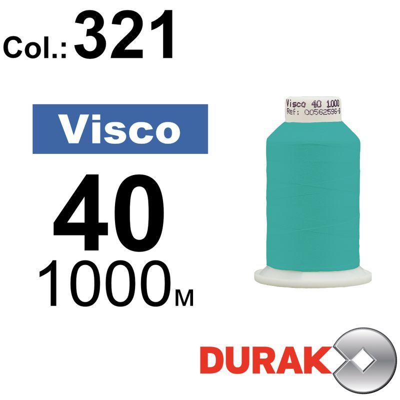 Нитки для машинной вышивки, Visco, вискоза, N40 (120D/2), длина 1000 м., цвет (0321) к6