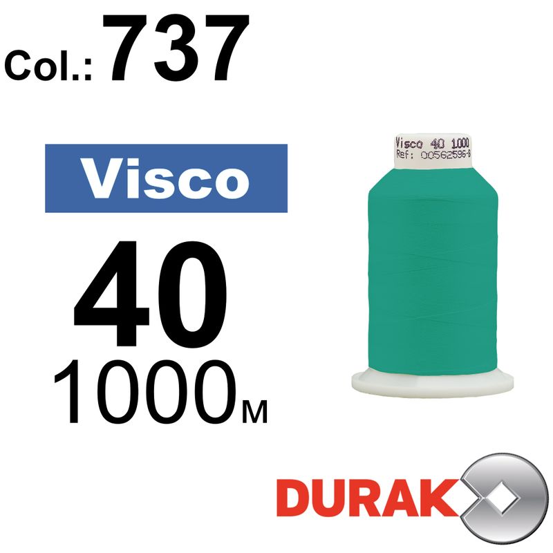 Нитки для машинной вышивки, Visco, вискоза, N40 (120D/2), длина 1000 м., цвет (0737) к6