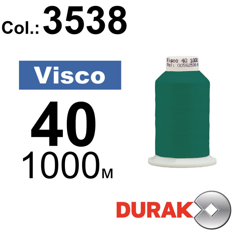 Нитки для машинной вышивки, Visco, вискоза, N40 (120D/2), длина 1000 м., цвет (3538) к6