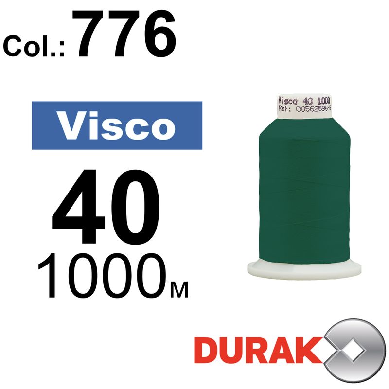 Нитки для машинной вышивки, Visco, вискоза, N40 (120D/2), длина 1000 м., цвет (0776) к6