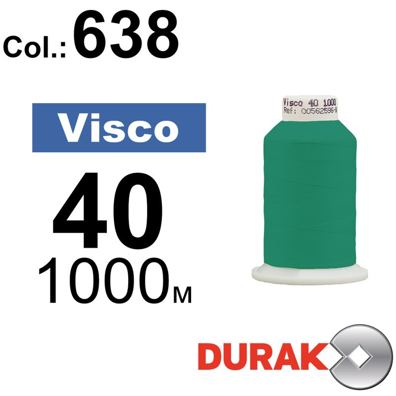 Нитки для машинной вышивки, Visco, вискоза, N40 (120D/2), длина 1000 м., цвет (0638) к6