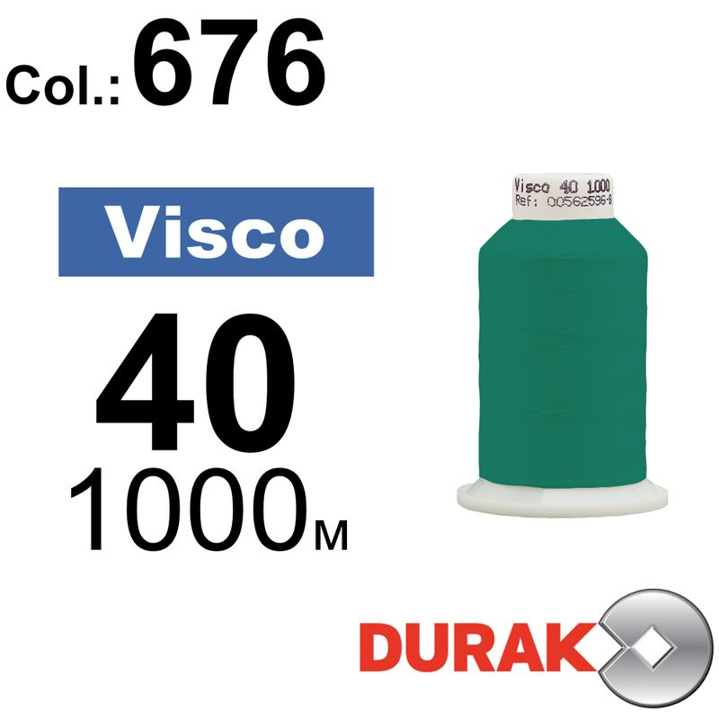 Нитки для машинной вышивки, Visco, вискоза, N40 (120D/2), длина 1000 м., цвет (0676) к6