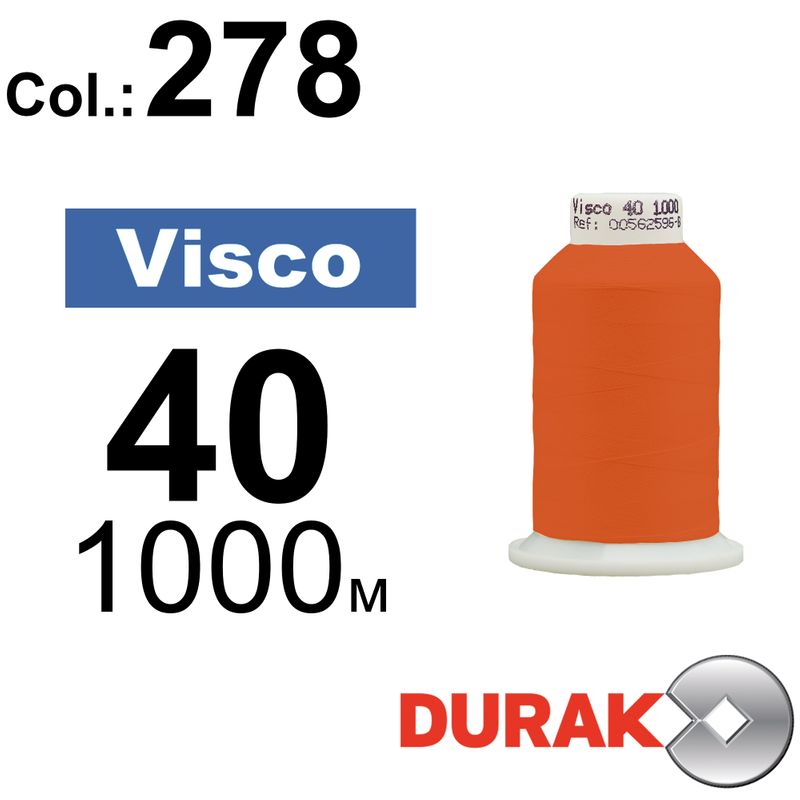 Нитки для машинной вышивки, Visco, вискоза, N40 (120D/2), длина 1000 м., цвет (0278) к7