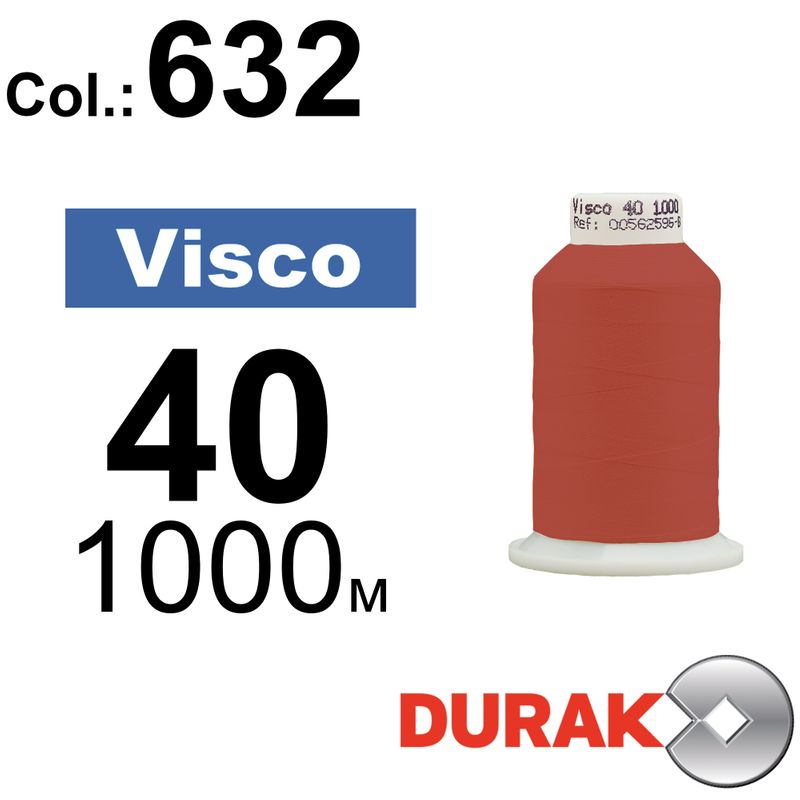 Нитки для машинной вышивки, Visco, вискоза, N40 (120D/2), длина 1000 м., цвет (0632) к7