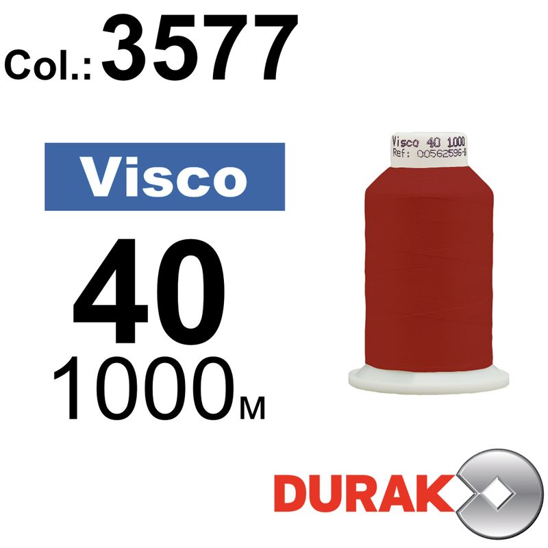 Нитки для машинной вышивки, Visco, вискоза, N40 (120D/2), длина 1000 м., цвет (3577) к7