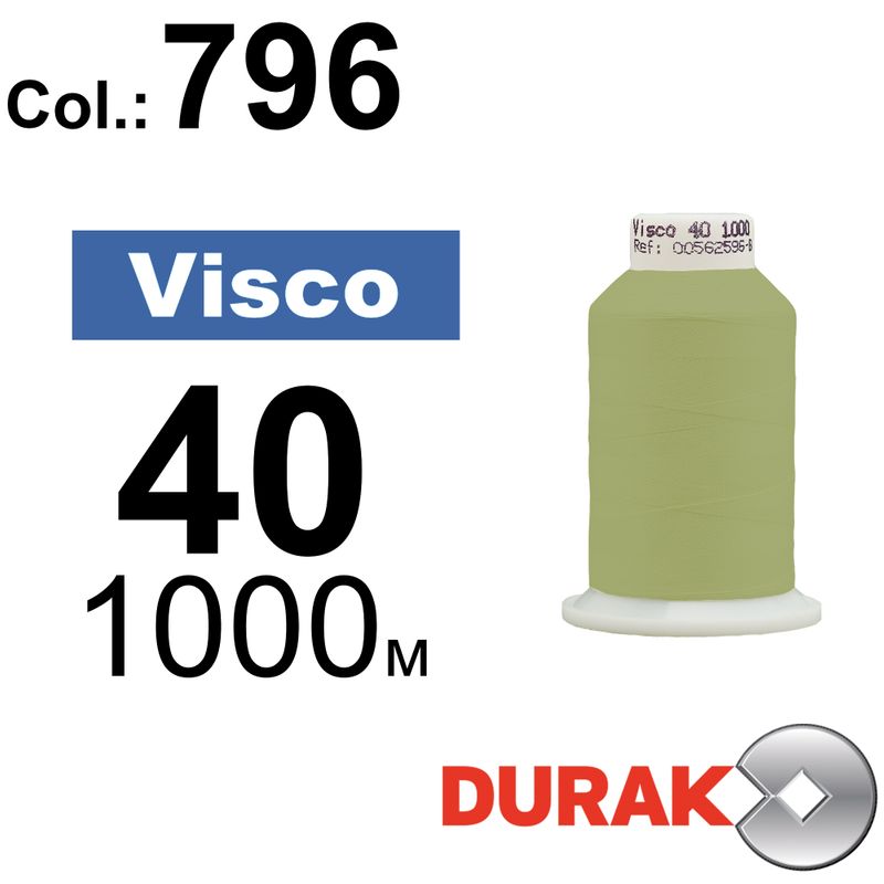 Нитки для машинной вышивки, Visco, вискоза, N40 (120D/2), длина 1000 м., цвет (0796) к8