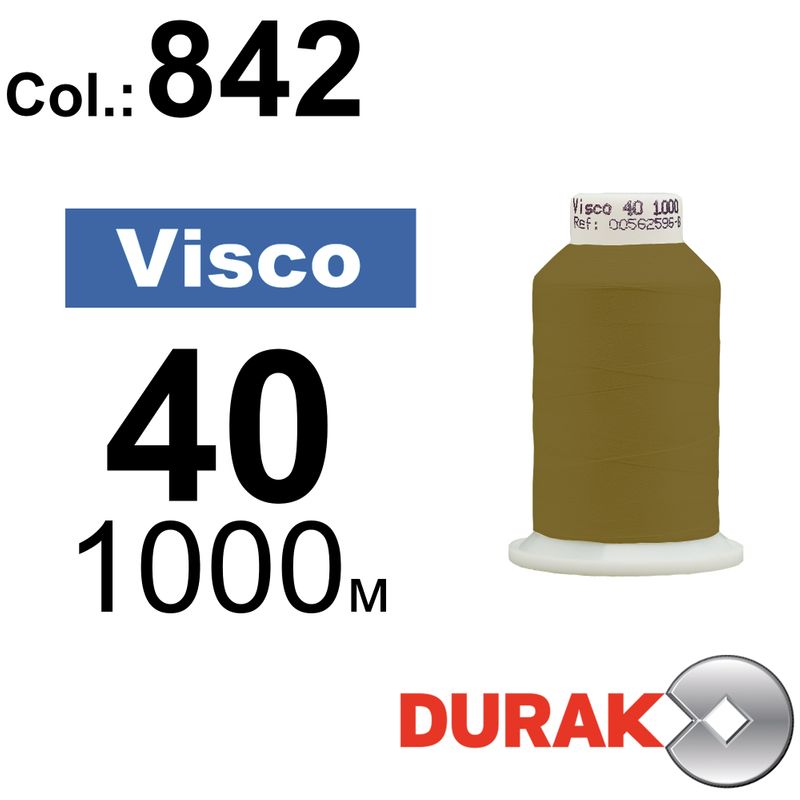 Нитки для машинной вышивки, Visco, вискоза, N40 (120D/2), длина 1000 м., цвет (0842) к8