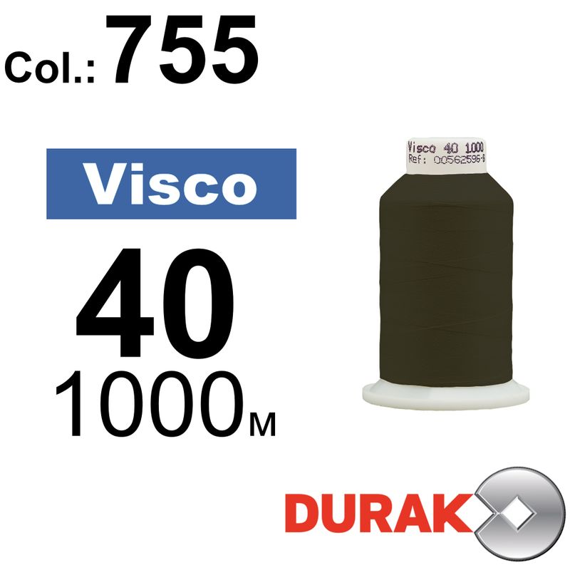 Нитки для машинной вышивки, Visco, вискоза, N40 (120D/2), длина 1000 м., цвет (0755) к8
