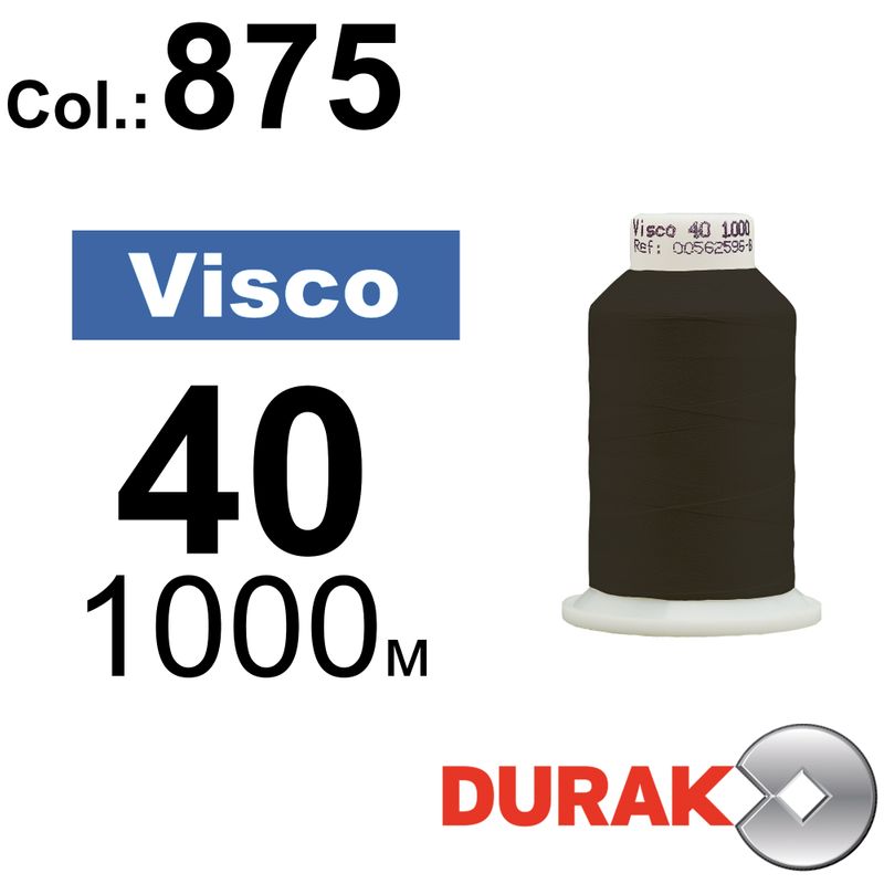 Нитки для машинной вышивки, Visco, вискоза, N40 (120D/2), длина 1000 м., цвет (0875) к8