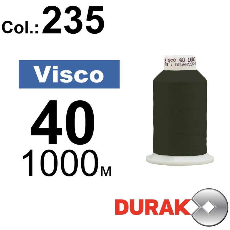 Нитки для машинной вышивки, Visco, вискоза, N40 (120D/2), длина 1000 м., цвет (0235) к8