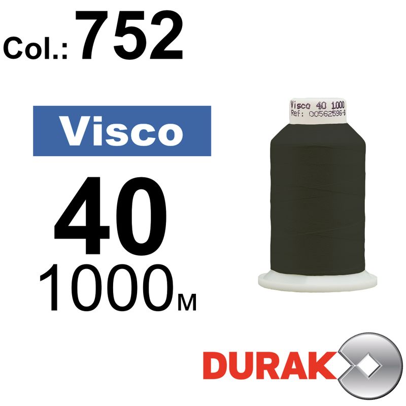 Нитки для машинной вышивки, Visco, вискоза, N40 (120D/2), длина 1000 м., цвет (0752) к8