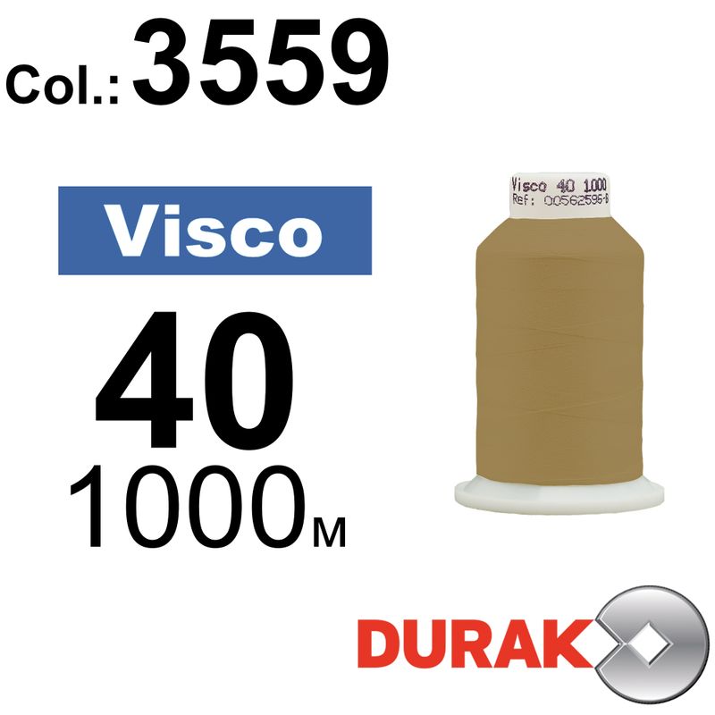 Нитки для машинной вышивки, Visco, вискоза, N40 (120D/2), длина 1000 м., цвет (3559) к9