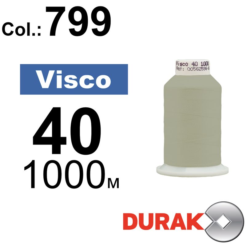 Нитки для машинной вышивки, Visco, вискоза, N40 (120D/2), длина 1000 м., цвет (0799) к9