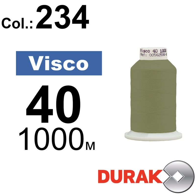 Нитки для машинной вышивки, Visco, вискоза, N40 (120D/2), длина 1000 м., цвет (0234) к9