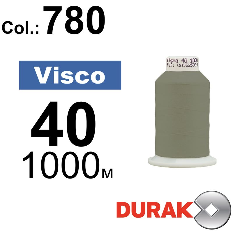 Нитки для машинной вышивки, Visco, вискоза, N40 (120D/2), длина 1000 м., цвет (0780) к9