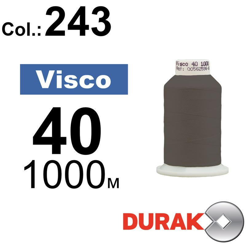 Нитки для машинной вышивки, Visco, вискоза, N40 (120D/2), длина 1000 м., цвет (0243) к9