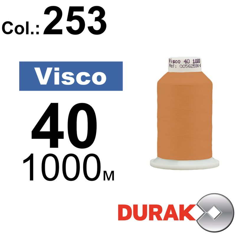 Нитки для машинной вышивки, Visco, вискоза, N40 (120D/2), длина 1000 м., цвет (0253) к10