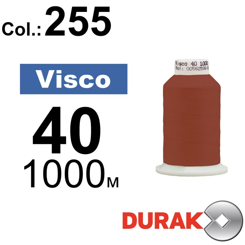 Нитки для машинной вышивки, Visco, вискоза, N40 (120D/2), длина 1000 м., цвет (0255) к10