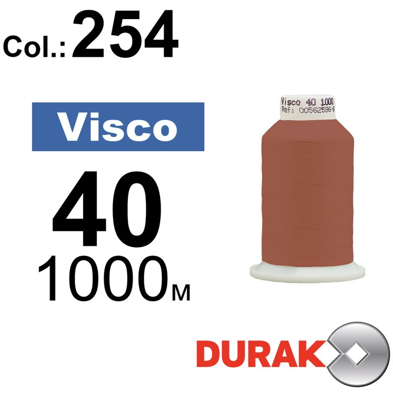 Нитки для машинной вышивки, Visco, вискоза, N40 (120D/2), длина 1000 м., цвет (0254) к10