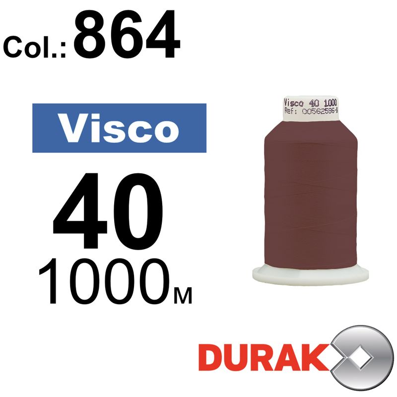 Нитки для машинной вышивки, Visco, вискоза, N40 (120D/2), длина 1000 м., цвет (0864) к10