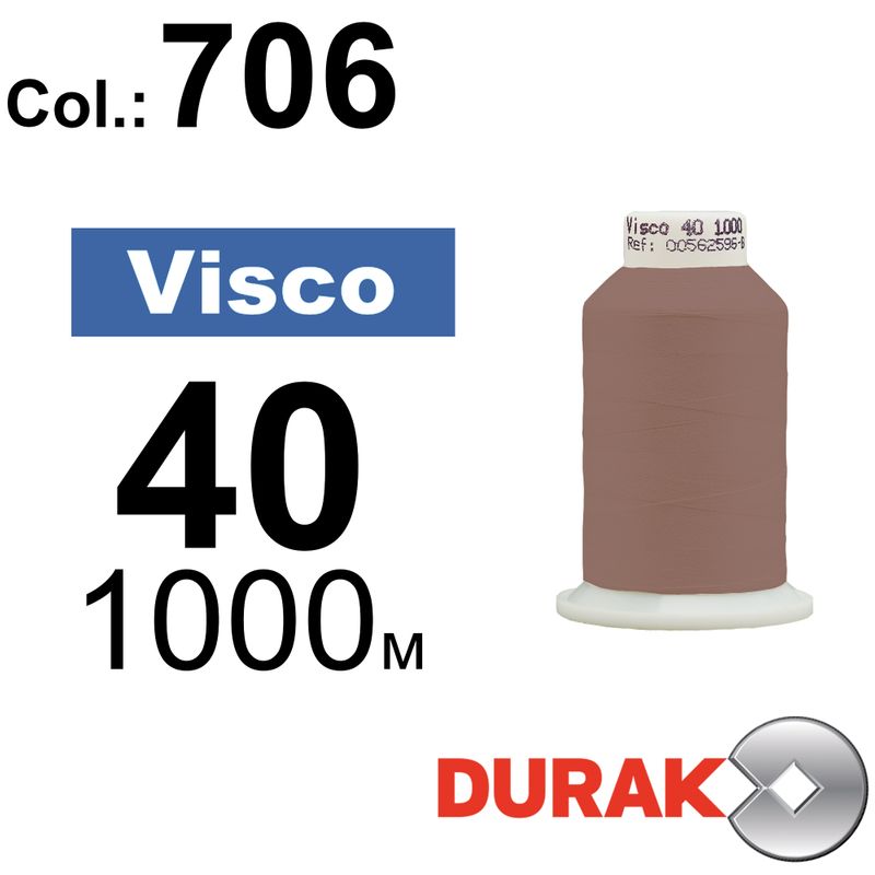 Нитки для машинной вышивки, Visco, вискоза, N40 (120D/2), длина 1000 м., цвет (0706) к10