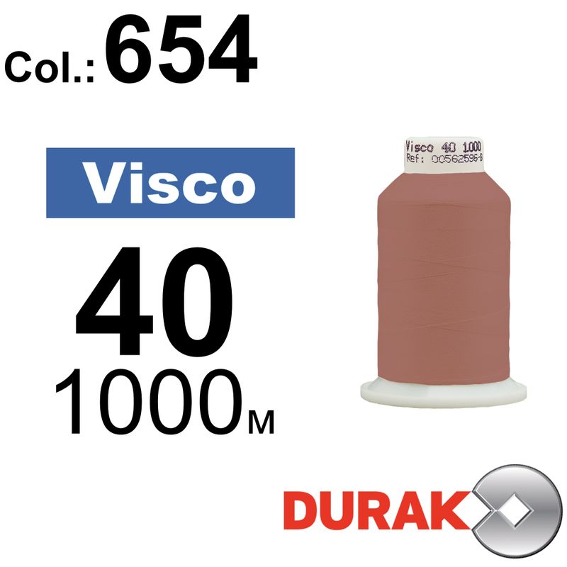Нитки для машинной вышивки, Visco, вискоза, N40 (120D/2), длина 1000 м., цвет (0654) к10